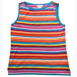 Jones New York Multicolor Striped Sweater Knit  Sleeveless Top Size Large